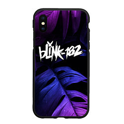 Чехол iPhone XS Max матовый Blink 182 neon monstera