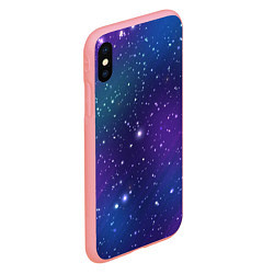 Чехол iPhone XS Max матовый Фиолетовая розовая звездная туманность в космосе, цвет: 3D-баблгам — фото 2