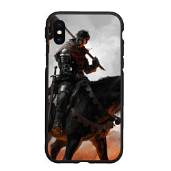 Чехол iPhone XS Max матовый Индржик на коне, цвет: 3D-черный