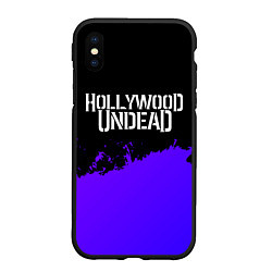 Чехол iPhone XS Max матовый Hollywood Undead purple grunge