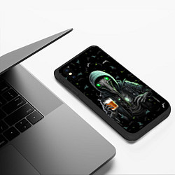 Чехол iPhone XS Max матовый Пришелец с пивом, цвет: 3D-черный — фото 2