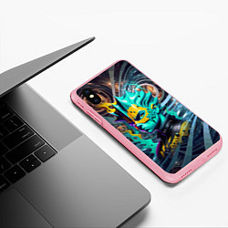 Чехол iPhone XS Max матовый Барт Симпсон - фрактальная фантазия, цвет: 3D-баблгам — фото 2