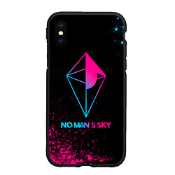 Чехол iPhone XS Max матовый No Mans Sky - neon gradient