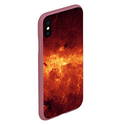 Чехол iPhone XS Max матовый Огненная галактика, цвет: 3D-малиновый — фото 2