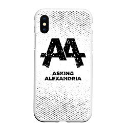 Чехол iPhone XS Max матовый Asking Alexandria с потертостями на светлом фоне, цвет: 3D-белый