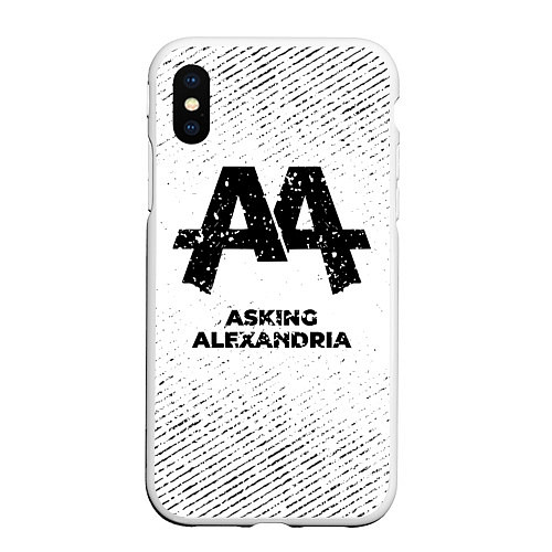 Чехол iPhone XS Max матовый Asking Alexandria с потертостями на светлом фоне / 3D-Белый – фото 1