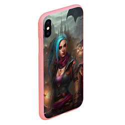 Чехол iPhone XS Max матовый Jinx art Arcane League of Legends fantasy, цвет: 3D-баблгам — фото 2