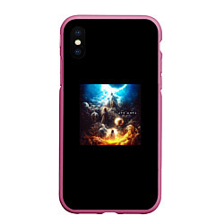 Чехол iPhone XS Max матовый Джизус - дух мира, цвет: 3D-малиновый