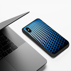 Чехол iPhone XS Max матовый Металическая текстура, цвет: 3D-черный — фото 2