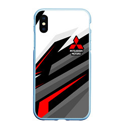 Чехол iPhone XS Max матовый Mitsubishi motors - красная линия, цвет: 3D-голубой