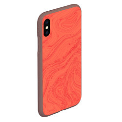 Чехол iPhone XS Max матовый Абстракция коралловый, цвет: 3D-коричневый — фото 2