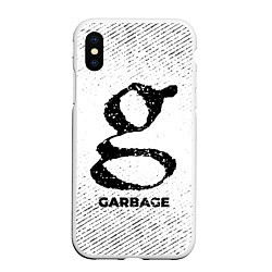 Чехол iPhone XS Max матовый Garbage с потертостями на светлом фоне, цвет: 3D-белый