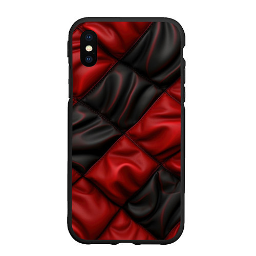 Чехол iPhone XS Max матовый Red black luxury / 3D-Черный – фото 1