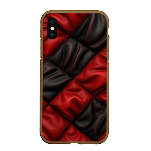 Чехол iPhone XS Max матовый Red black luxury / 3D-Коричневый – фото 1
