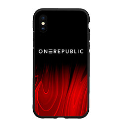 Чехол iPhone XS Max матовый OneRepublic red plasma, цвет: 3D-черный