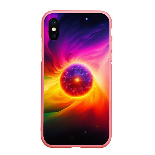 Чехол iPhone XS Max матовый Неоновое солнце / 3D-Баблгам – фото 1