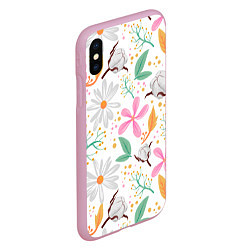 Чехол iPhone XS Max матовый Spring flowers, цвет: 3D-розовый — фото 2
