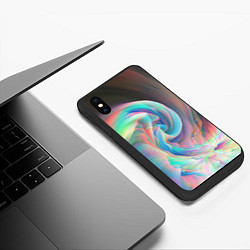 Чехол iPhone XS Max матовый Закрученный паттерн, цвет: 3D-черный — фото 2