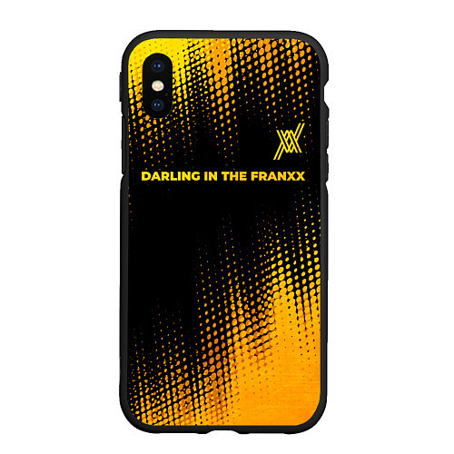 Чехол iPhone XS Max матовый Darling in the FranXX - gold gradient: символ свер / 3D-Черный – фото 1