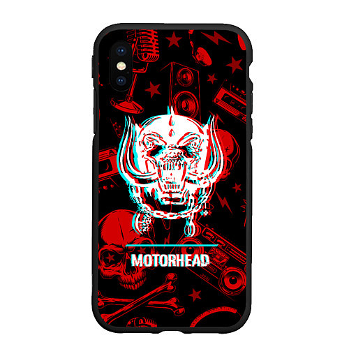 Чехол iPhone XS Max матовый Motorhead rock glitch / 3D-Черный – фото 1