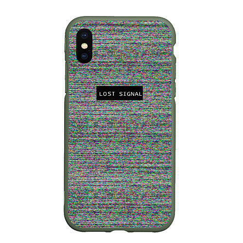 Чехол iPhone XS Max матовый Lost signal / 3D-Темно-зеленый – фото 1