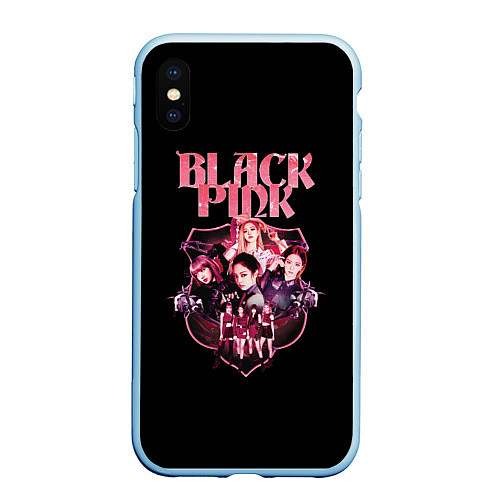 Чехол iPhone XS Max матовый Blackpink k-pop, Блэкпинк / 3D-Голубой – фото 1