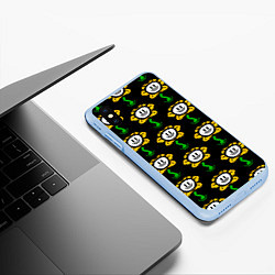 Чехол iPhone XS Max матовый Undertale - flowey smile, цвет: 3D-голубой — фото 2