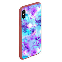 Чехол iPhone XS Max матовый Морское дно узор - тай-дай, цвет: 3D-красный — фото 2