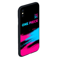 Чехол iPhone XS Max матовый One Piece - neon gradient: символ сверху, цвет: 3D-черный — фото 2