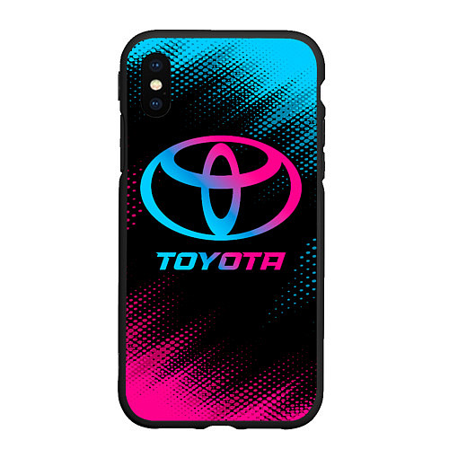 Чехол iPhone XS Max матовый Toyota - neon gradient / 3D-Черный – фото 1