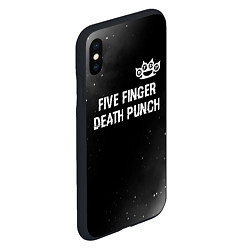 Чехол iPhone XS Max матовый Five Finger Death Punch glitch на темном фоне: сим, цвет: 3D-черный — фото 2