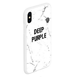 Чехол iPhone XS Max матовый Deep Purple glitch на светлом фоне: символ сверху, цвет: 3D-белый — фото 2