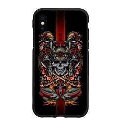 Чехол iPhone XS Max матовый Samurai skull