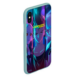 Чехол iPhone XS Max матовый Дэвид Мартинес Cyberpunk Edgerunners, цвет: 3D-мятный — фото 2