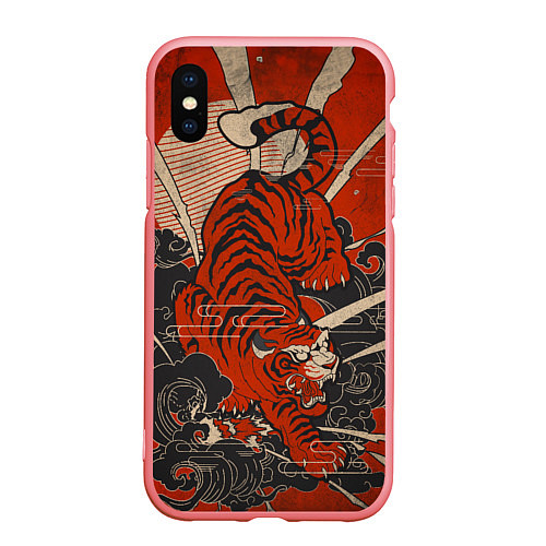 Чехол iPhone XS Max матовый Тигр в японском стиле / 3D-Баблгам – фото 1