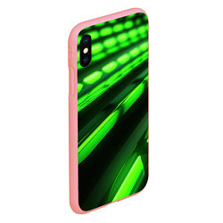 Чехол iPhone XS Max матовый Green neon abstract, цвет: 3D-баблгам — фото 2