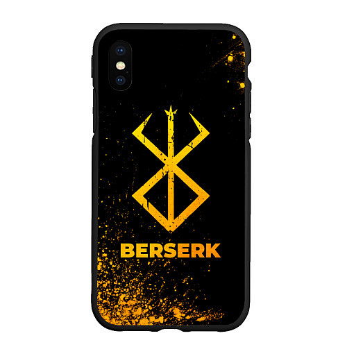 Чехол iPhone XS Max матовый Berserk - gold gradient / 3D-Черный – фото 1