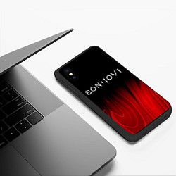 Чехол iPhone XS Max матовый Bon Jovi red plasma, цвет: 3D-черный — фото 2