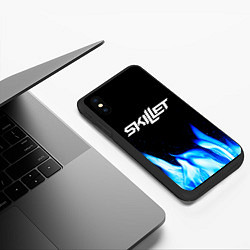 Чехол iPhone XS Max матовый Skillet blue fire, цвет: 3D-черный — фото 2