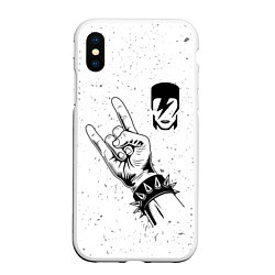 Чехол iPhone XS Max матовый David Bowie и рок символ, цвет: 3D-белый