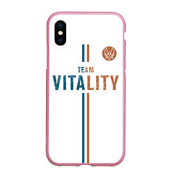 Чехол iPhone XS Max матовый Форма Team Vitality white, цвет: 3D-розовый