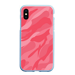 Чехол iPhone XS Max матовый Pink military, цвет: 3D-голубой