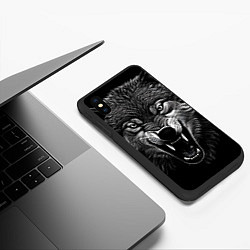 Чехол iPhone XS Max матовый Злой волчара, цвет: 3D-черный — фото 2