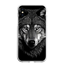 Чехол iPhone XS Max матовый Спокойный уверенный волк