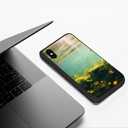 Чехол iPhone XS Max матовый Рыбки в море, цвет: 3D-черный — фото 2