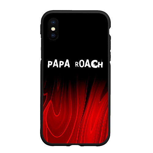 Чехол iPhone XS Max матовый Papa Roach red plasma / 3D-Черный – фото 1