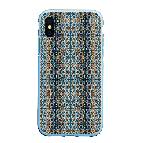 Чехол iPhone XS Max матовый Мраморные цепи / 3D-Голубой – фото 1