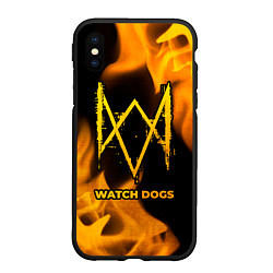 Чехол iPhone XS Max матовый Watch Dogs - gold gradient, цвет: 3D-черный