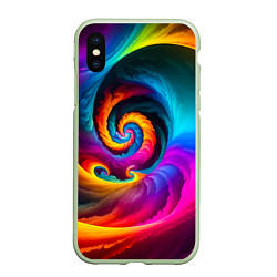 Чехол iPhone XS Max матовый Радужная воронка