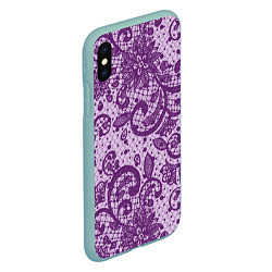 Чехол iPhone XS Max матовый Фиолетовая фантазия, цвет: 3D-мятный — фото 2